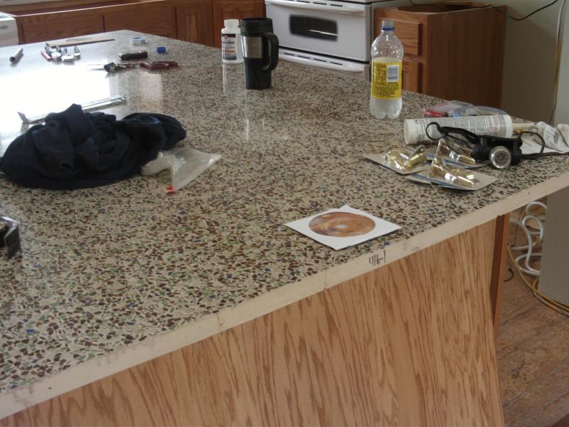 Recycled glass countertop